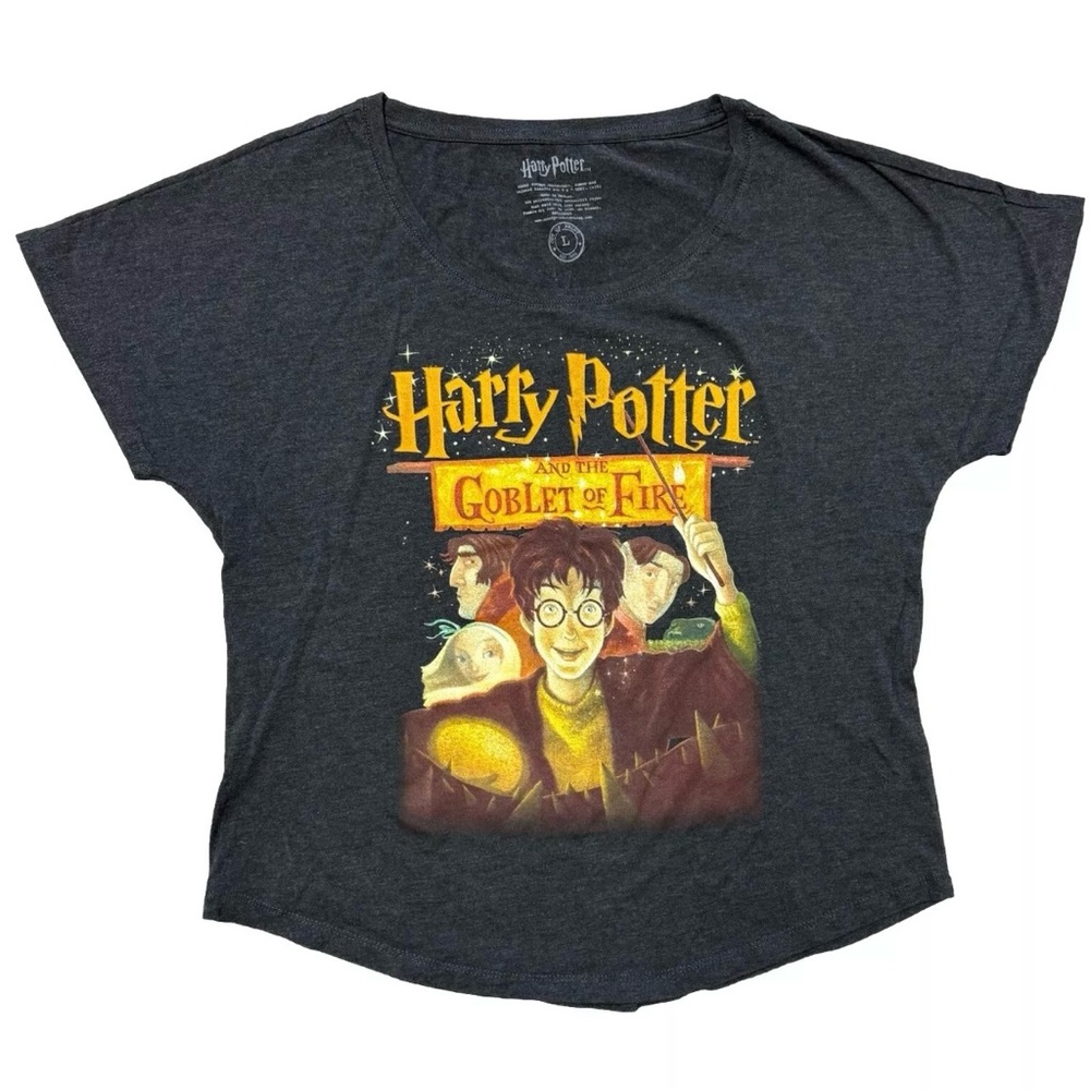 NWOT Harry Potter Grey‎ Goblet of Fire Graphic Short Sleeve Tee Large Basic
